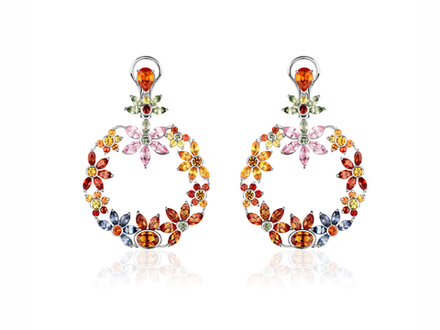 Дизайнерские серьги с сапфирами MULTI COLOR