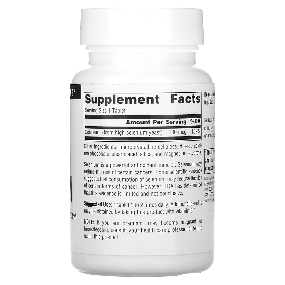 Source Naturals, селен, 100 мкг, 250 таблеток