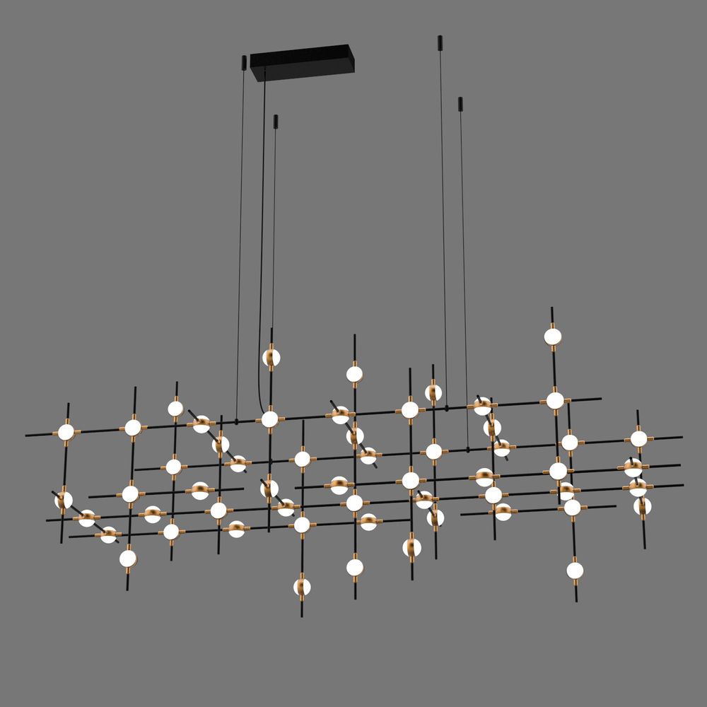 Люстра Molecular 55 black/gold