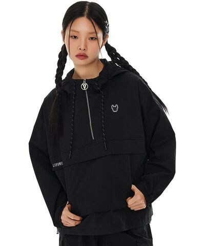 Ветровка-анорак с капюшоном на молнии