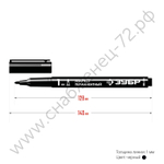 ЗУБР МП-100 1 мм, заостренный, черный, Перманентный маркер, ПРОФЕССИОНАЛ (06320-2)