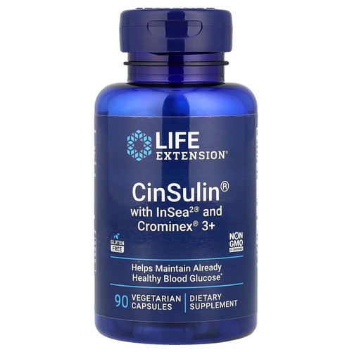 Life Extension, CinSulin с InSea2 и Crominex 3+, 90 растительных капсул