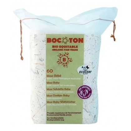 Ватные диски Bocoton Maxi Baby, прямоугольные, 60 шт