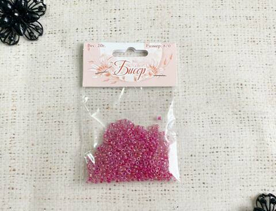 Бисер некалиброванный, 20 гр, размер 8/0, пр-во Китай