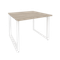 Onix Стол переговорный O.MO-PRG-1.1 Дуб Аттик/Металл Белый 980*980*750