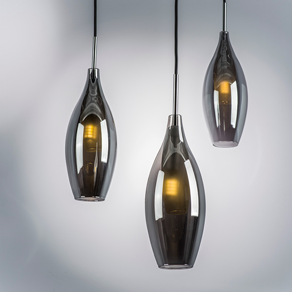 803027 Подвес PENTOLA 1х25W G9 ХРОМ/ДЫМЧАТЫЙ