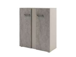 Стеллаж средний широкий с планкой 950х414х1096 D-76 Бетон Чефалу светлый/Кашемир серый
