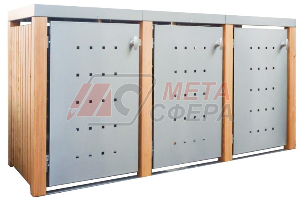 Ограждение для мусорных баков Мельбурн 3 секции