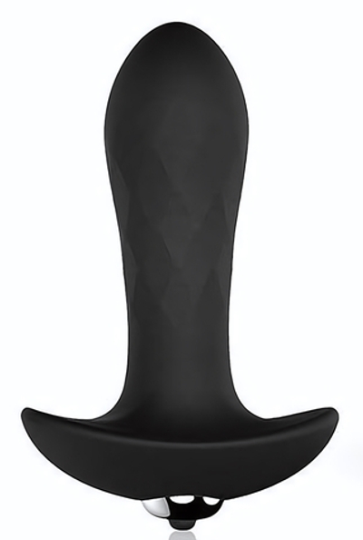 Черный анальный вибромассажер с круглым кончиком (Цвет: черный)