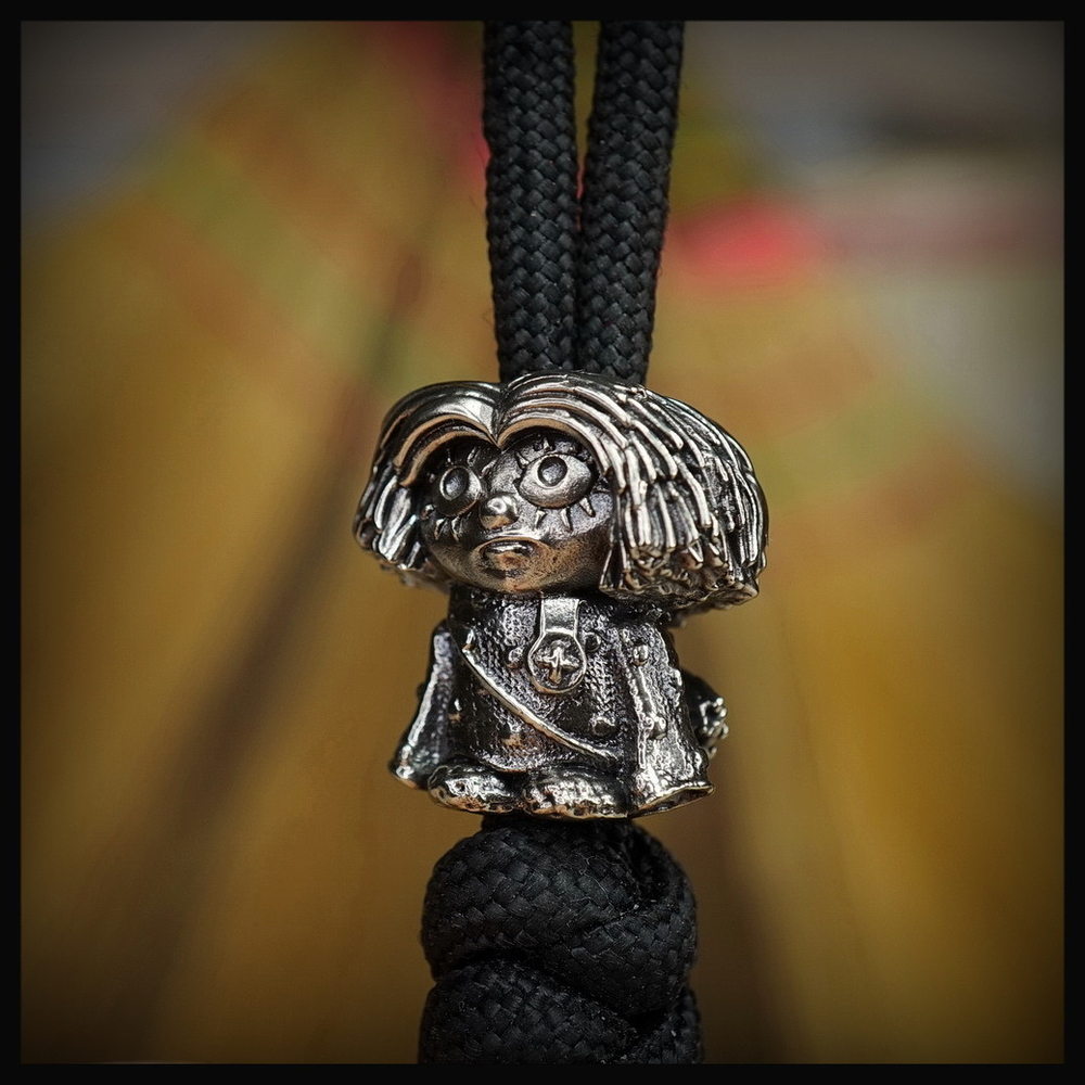 Темлячная бусина "Домовенок" для ножей , мельхиор