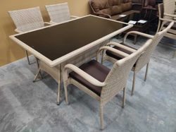 Комплект мебели стол Руардин + 4 кресла Милан из искусственного ротанга Wood