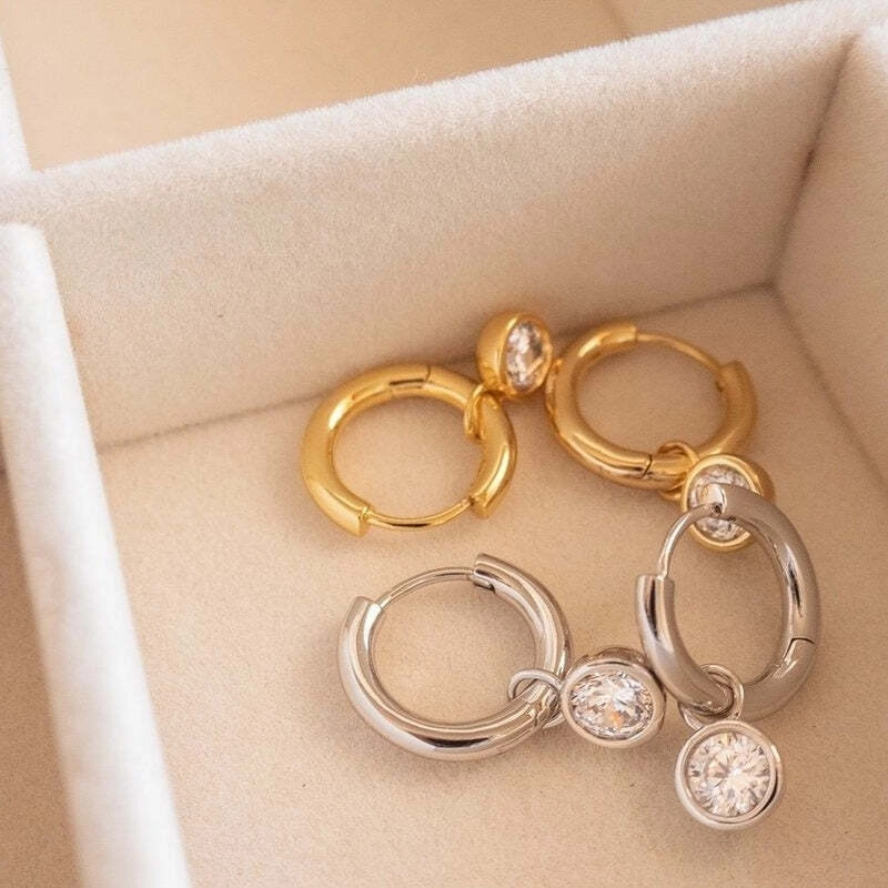 Серьги-кольца Мини Огранка – Золото