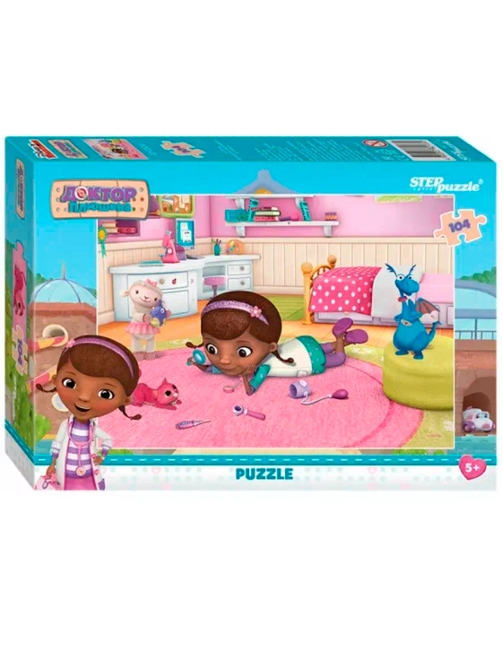 Пазлы для детей 4 5 6 7 лет Доктор Плюшева 104 элементов