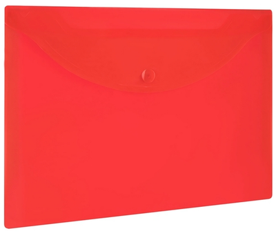 Папка-конверт с кнопкой А5 малый формат "Universal" красная, 0,15мм/ (BRAUBERG)