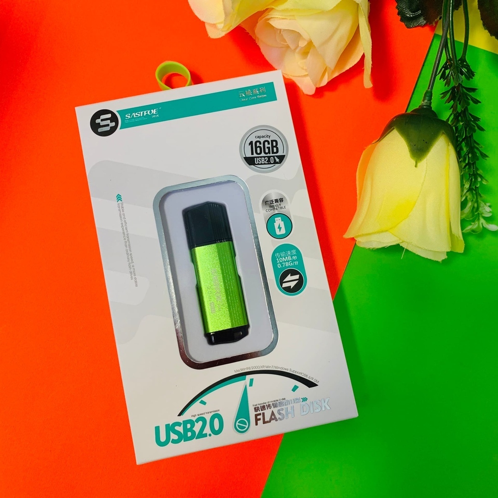 USB Флешка 16GB Sastfoe, USB 2.0, зеленая АКЦИЯ