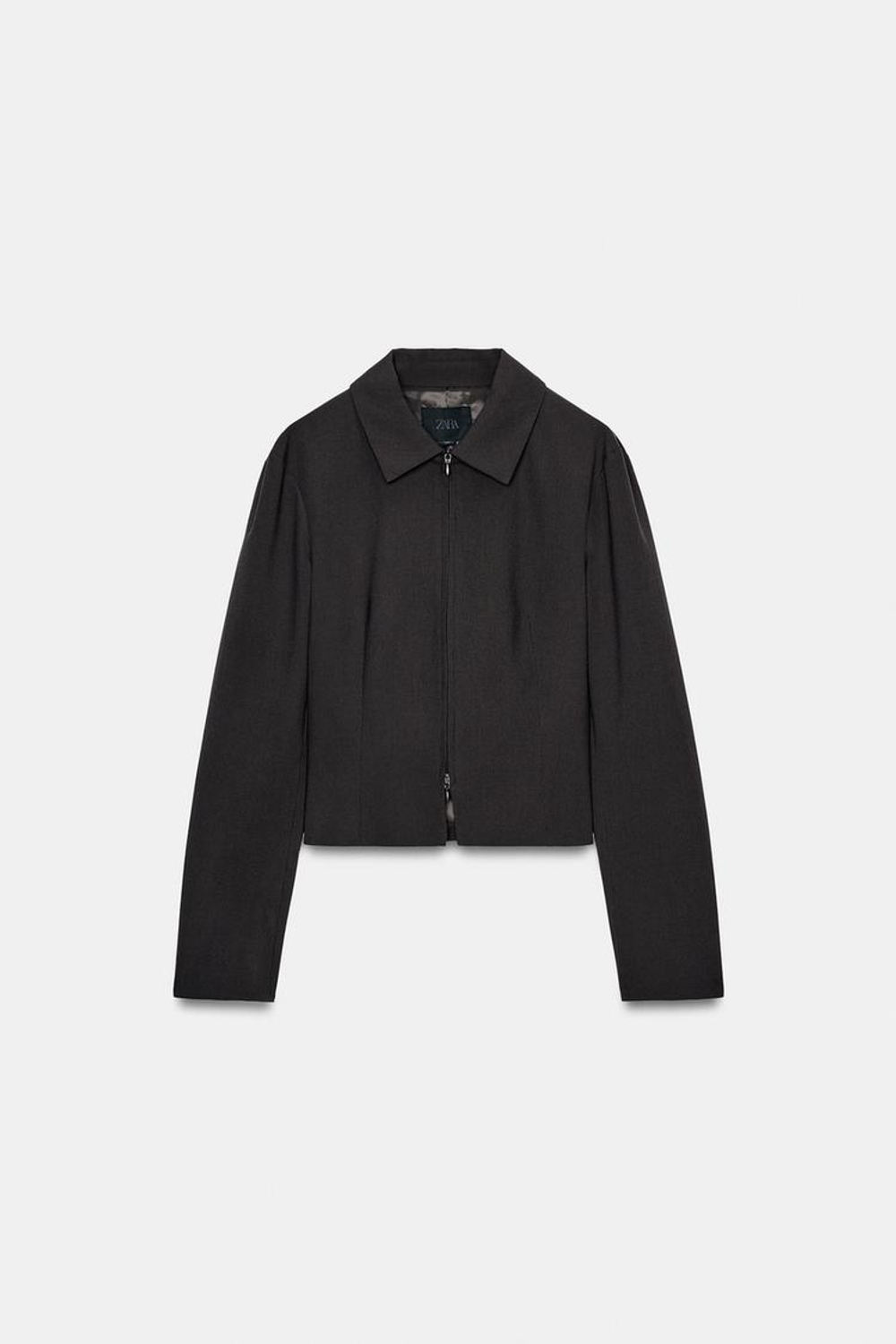 ZARA КУРТКА В ПОЛОСКУ С МОЛНИЯМИ, КОРИЧНЕВЫЙ