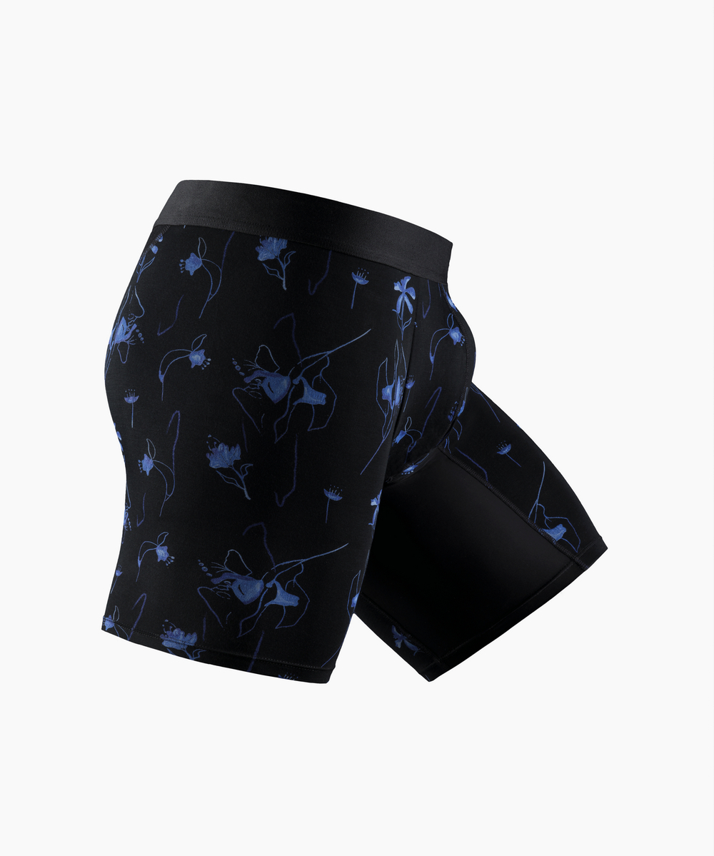 Мужские трусы шорты удлиненные Atlantic, 1 шт. в уп., бамбук, черные, MH-1207