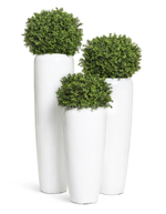 Кашпо TREEZ Effectory - серия Gloss - Высокий конус Design - Белый глянцевый лак