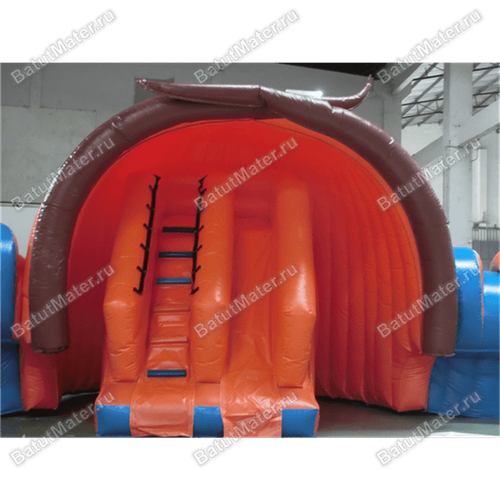 Коммерческий надувной батут с крышей "Рожок"
