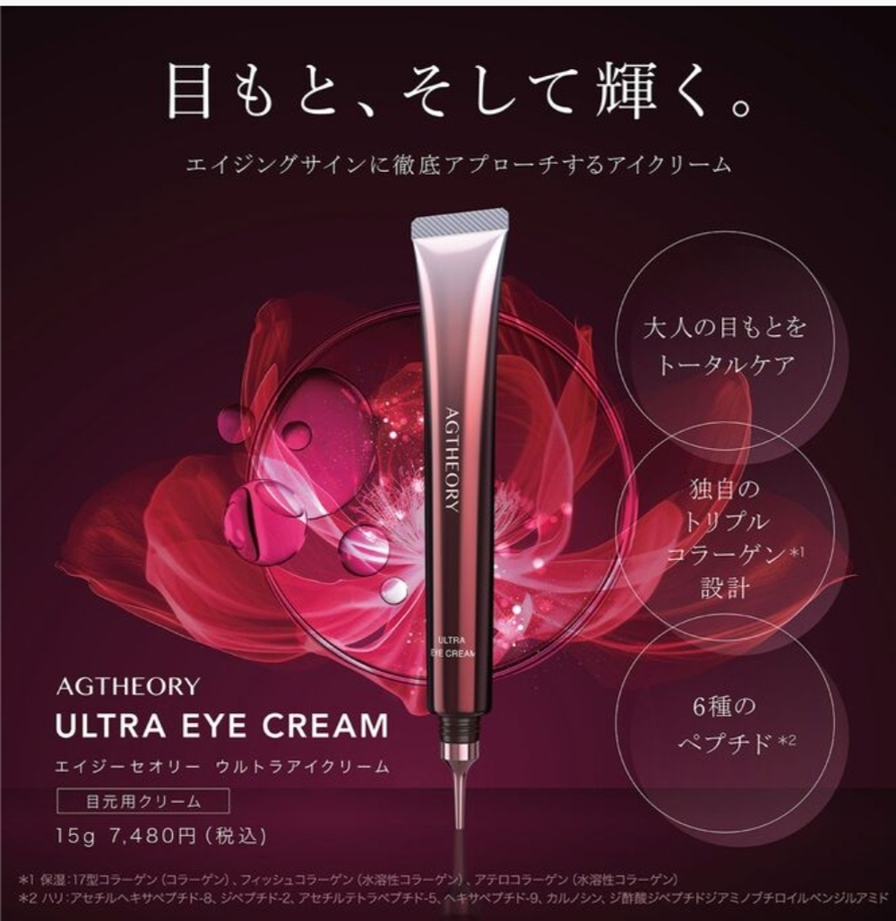AXXZIA AGTHEORY ULTRA EYE CREAM Пептидный омолаживающий крем для кожи вокруг глаз, 15 г