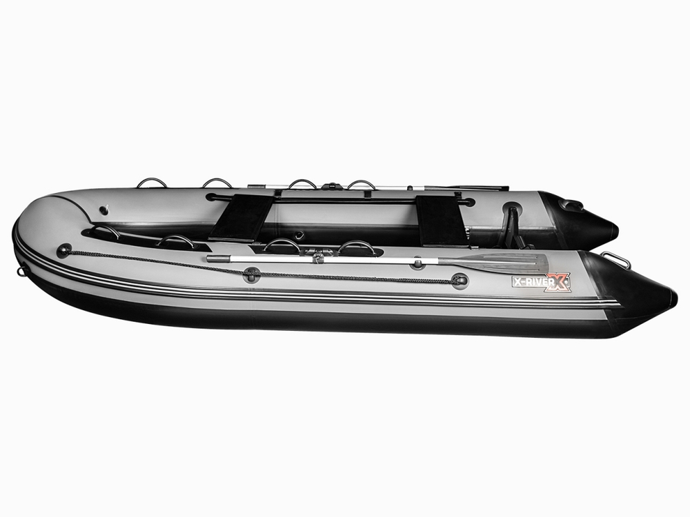 Лодка ПВХ X-River Grace Wind 380 НДНД красно-серый/фурнитура серая,увеличенный транец