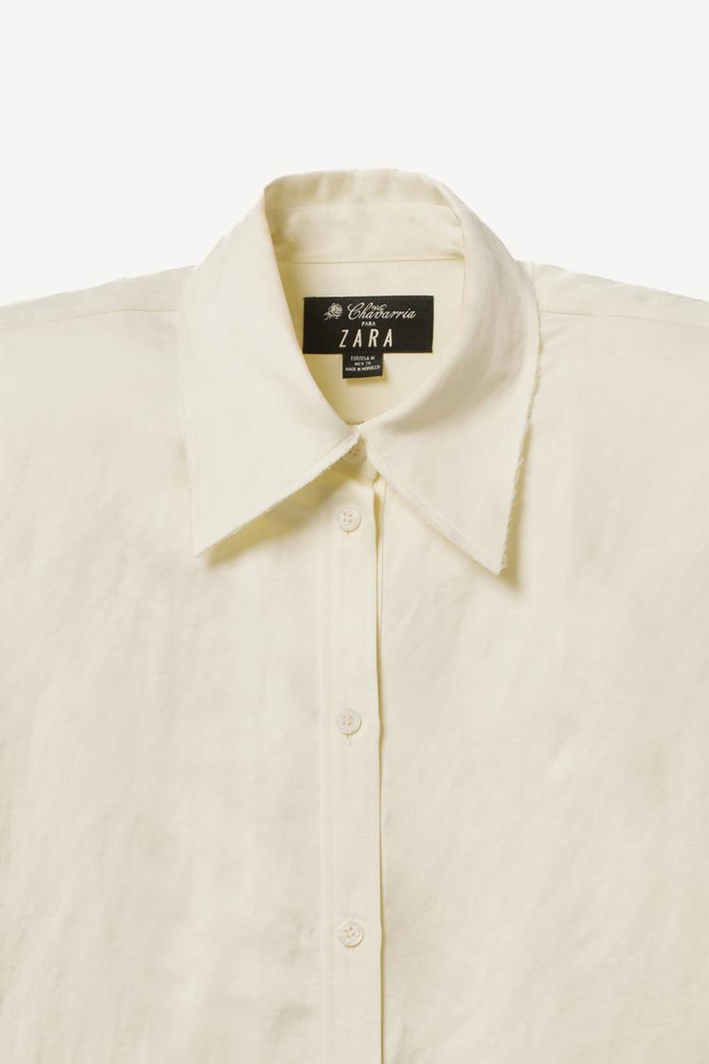 ZARA X WILLY CHAVARRIA ПЛАТЬЕ-РУБАШКА, ЭКРЮ