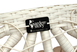 Кресло подвесное двойное Флора арт.D40-МТ006 (стойка+основание.бел.,корзн.бел.,подуш. беж. 3уп. (В))