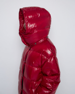 Пуховик со съемным капюшоном из нейлона Монклер вишня