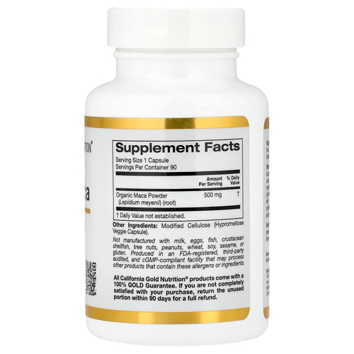 California Gold Nutrition, перуанская мака, 500 мг, 90 вегетарианских капсул