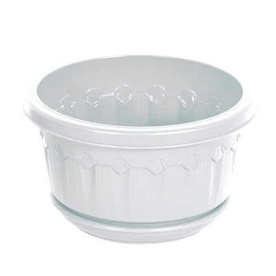 Кашпо "Флавия" 2,5 л с поддоном цвет белый