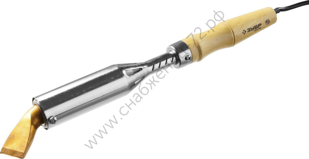 ЗУБР Ceramic PRO 300Вт клин, Высокомощный электропаяльник с деревянной рукояткой (55303-300)