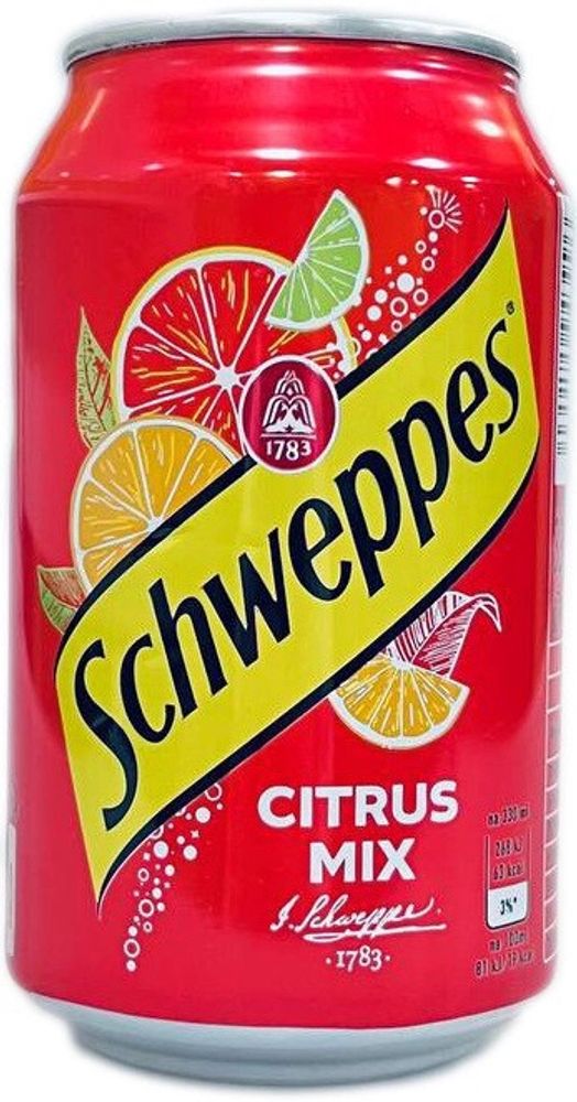 Газированный напиток Швепс Цитрус Микс / Schweppes Citrus Mix 0.33 - банка