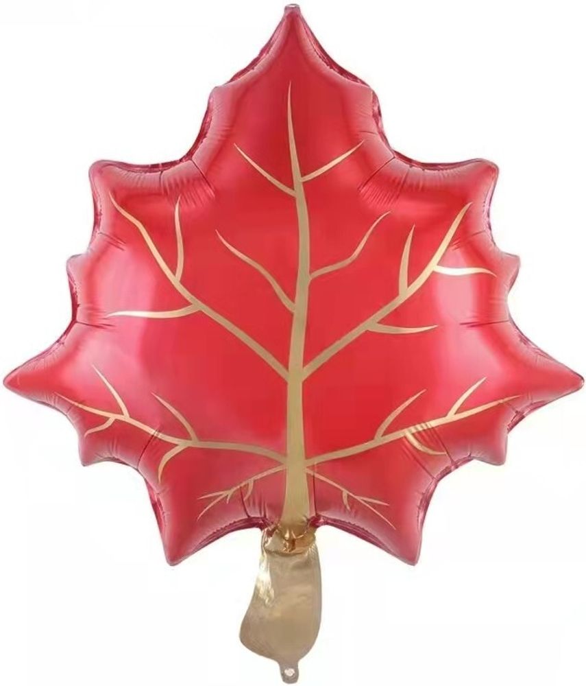 Шар с клапаном (14&#39;&#39;/36 см) Мини-фигура, Кленовый лист, Красный, 1 шт.