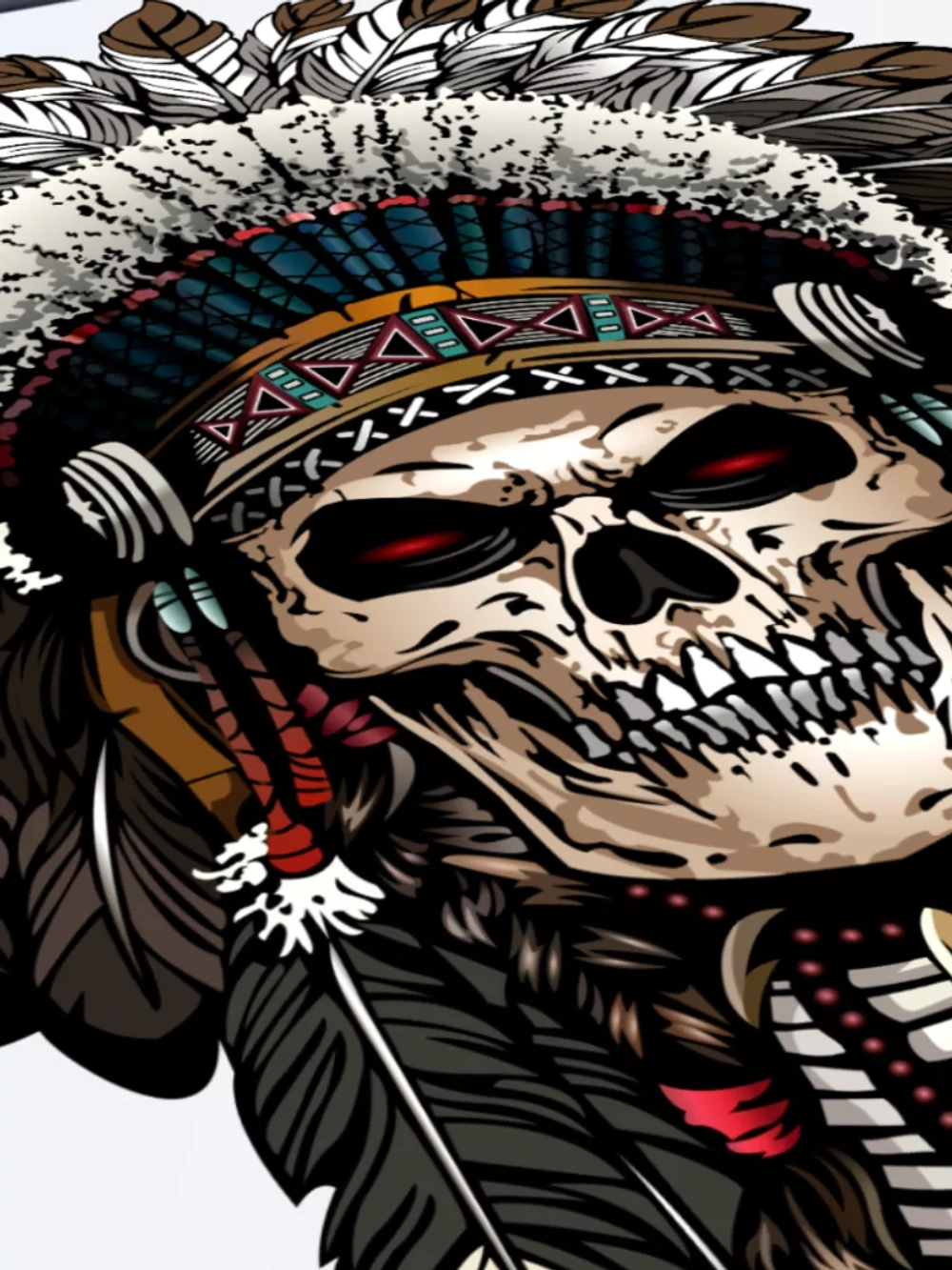 Наклейка - Череп индеец