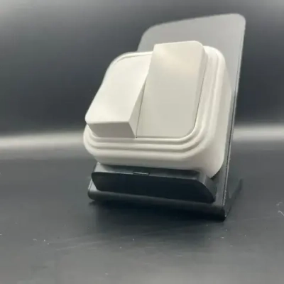 выключатель двухклавишный накладной, Белорусский двойной наружный, белый