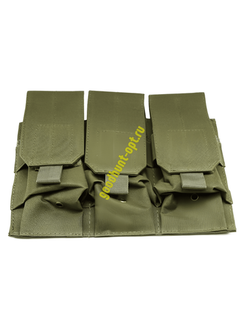 Тактический военный закрытый подсумок под 3 магазина Олива