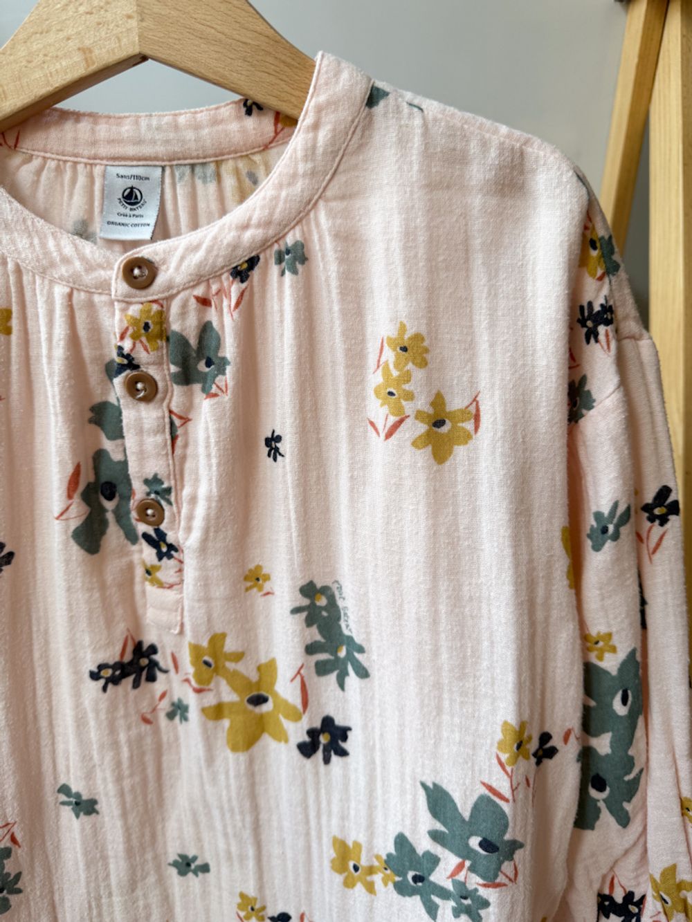 Хлопковое платье-рубашка Petit Bateau, 110