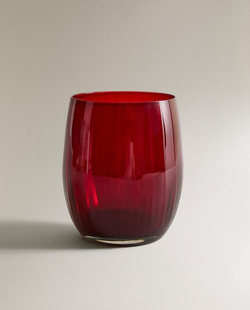 ZARA HOME РЕЛЬЕФНЫЙ РОЖДЕСТВЕНСКЙ БОКАЛ, КРАСНЫЙ