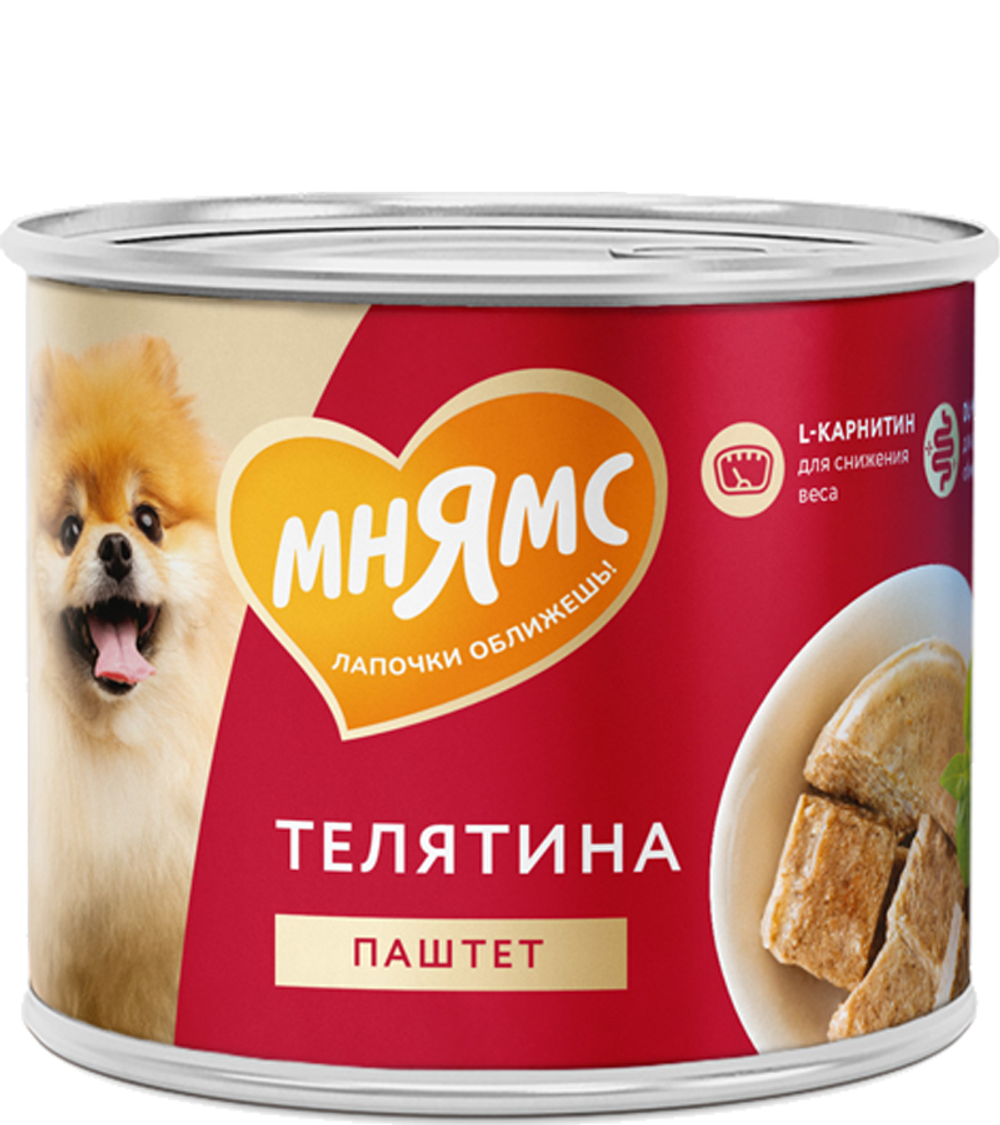 Мнямс для собак всех пород "Фитнес" Паштет из телятины 200гр.