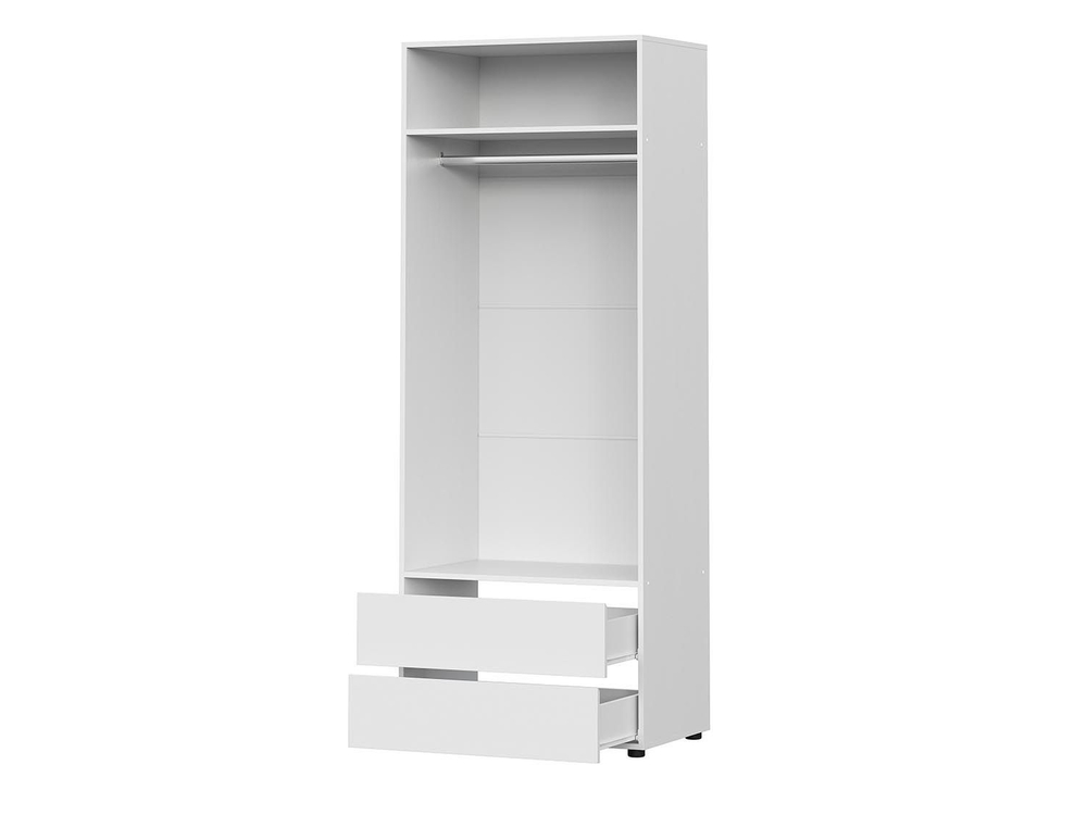 Токио шкаф двухстворчатый с 2 ящиками / Белый текстурный