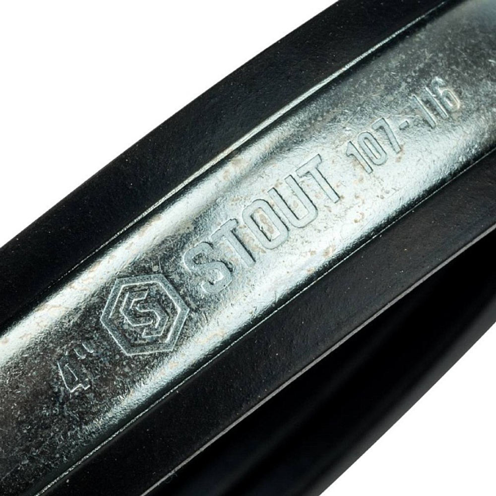 Хомут для труб двухвинтовой STOUT - 4" (107-116 мм, с гайкой)