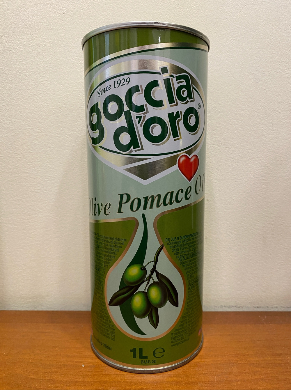 Оливковое масло Goccia D'oro рафинированное 1л Италия