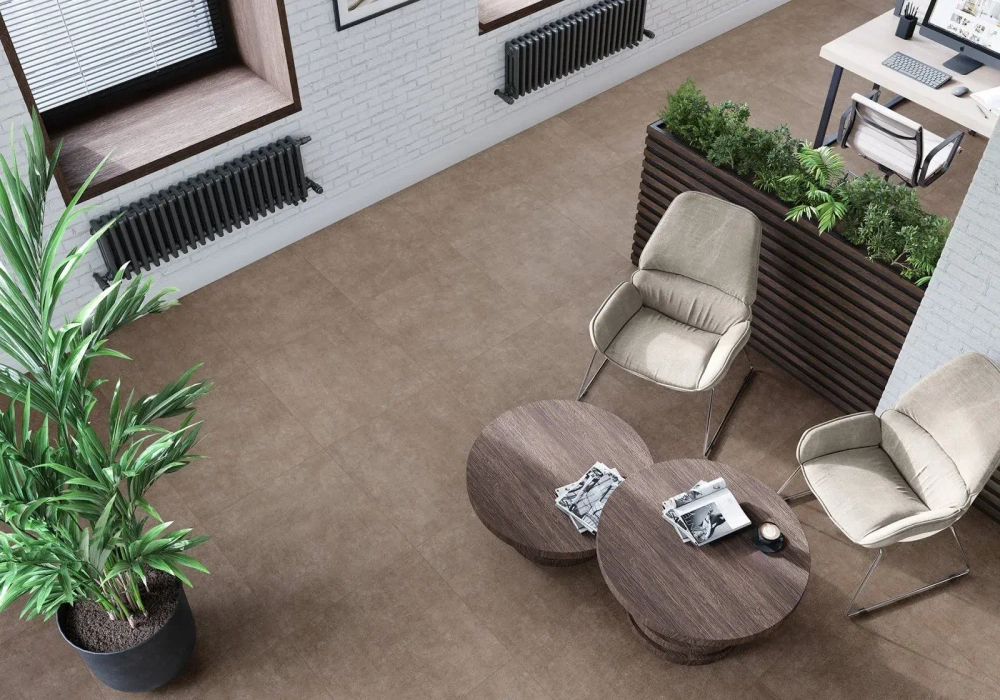 Керамогранит Alma Ceramica GFU60120BLN70R Berlin 60x120 антрацит глазурованный матовый под бетон