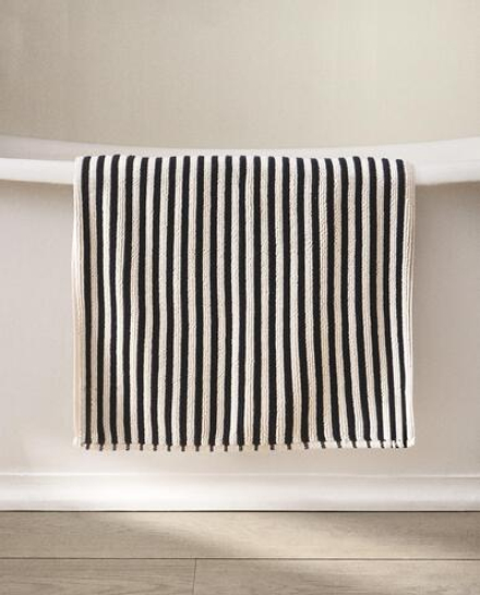 Zara Home коврик для ванной из хлопка, в полоску