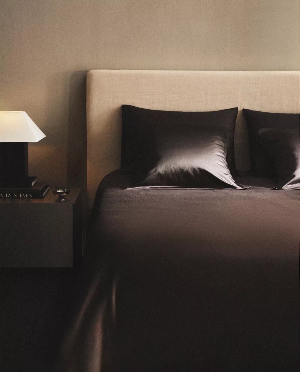 ZARA HOME (300 НИТЕЙ) ПОДОДЕЯЛЬНИК ИЗ САТИНА, КОРИЧНЕВЫЙ