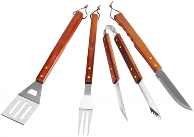 Уголек набор д/барбекю с дер.ручками 4пр.