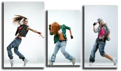 Модульная картина "Девушки танцуют хип-хоп"