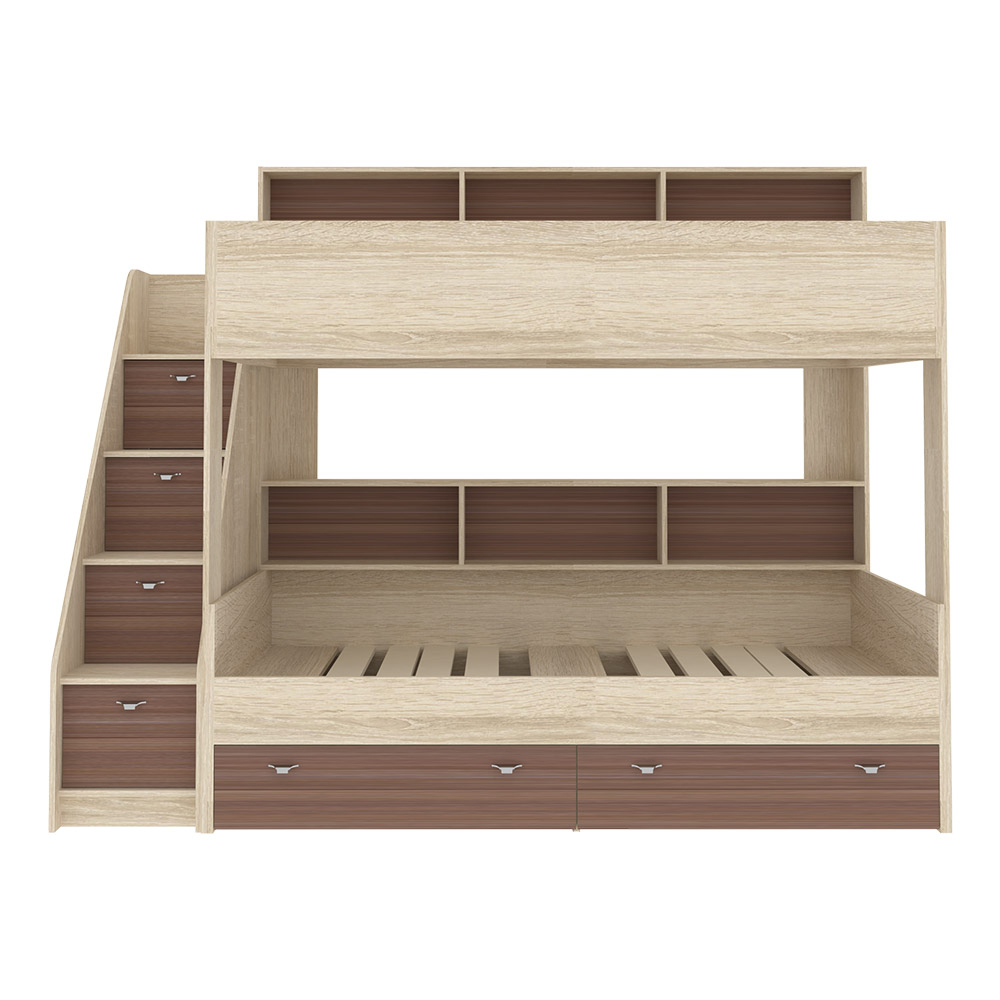 Двухъярусная кровать КарИВи Голден Кидс 10 Дуб Сонома Бодего Темный