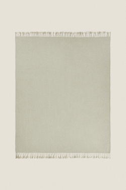 ZARA HOME ПЛЕД ИЗ СИНЕЛИ, СВЕТЛО-КОРИЧНЕВЫЙ