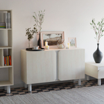 Тумба, 120х40х75, Ола, напольная, под телевизор, комод, белый / дуб шамони, Dipriz